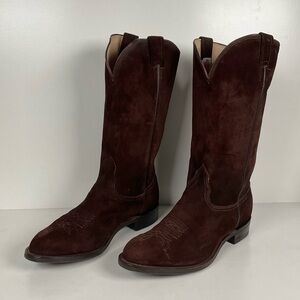 Vintage Nocona Pig Skin Suede Cowboy Boots | USA Made | Men’s 9.5 EE